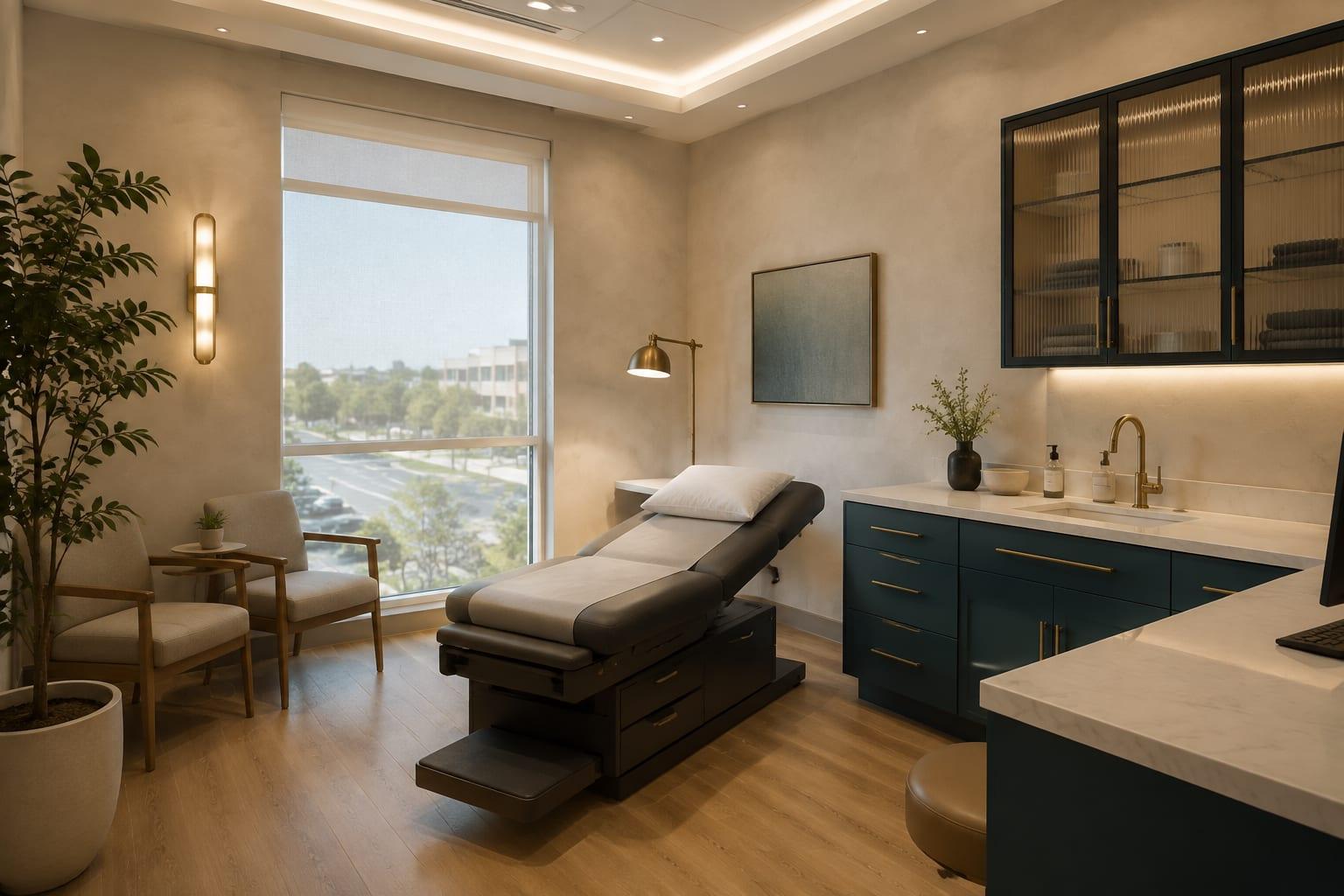 A bright, fully equipped exam room ready for general and specialty visits.